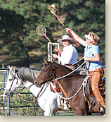 Playing polocrosse