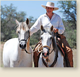 Inspirational horsemanship demos with andalusians Bergante and Debutante